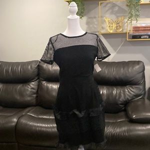 Black lace and ruffle dress